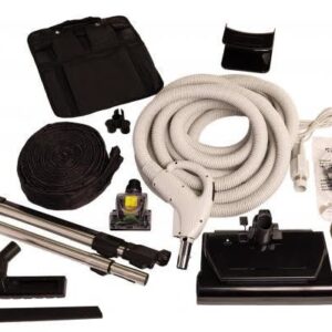 Titan T7 premium electric central vacuum attachment kit with powered brush head high performance hose and telescopic wand for deep carpet and home cleaning