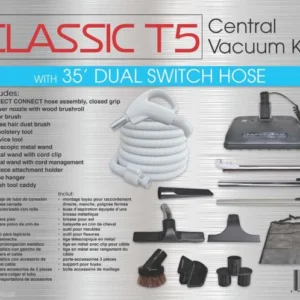 Titan Central Vacuum Kit 06-4917-65 T5 Classic 35Ft Direct Connect Hose With Power Nozzle