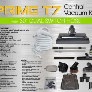 Titan Central Vacuum Kit 06-4922-68 T7 Prime 30Ft Pigtail With Titan deluxe power nozzle