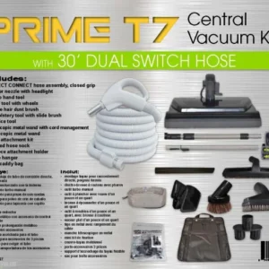 Titan Central Vacuum Kit 06-4923-67 T7 Prime 30Ft DC With Titan deluxe power nozzle