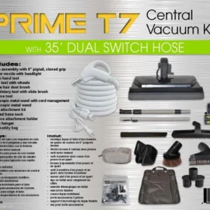 Titan Central Vacuum Kit 06-4924-66 T7 Prime 35Ft Pigtail With Titan deluxe power nozzle