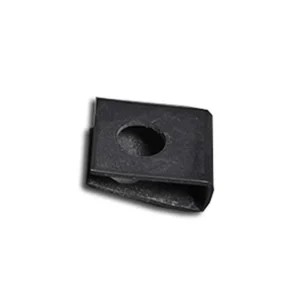 The Kirby 111180A nut clip (speed nut for foot switch) is a genuine OEM fastening clip used to secure the foot switch assembly and related hardware in Kirby upright vacuum models such as Classic III, Omega, Tradition, and similar early series machines. It provides a tight threaded grip on screws where a standard nut cannot be used, helping keep the foot switch components firmly in place during operation.