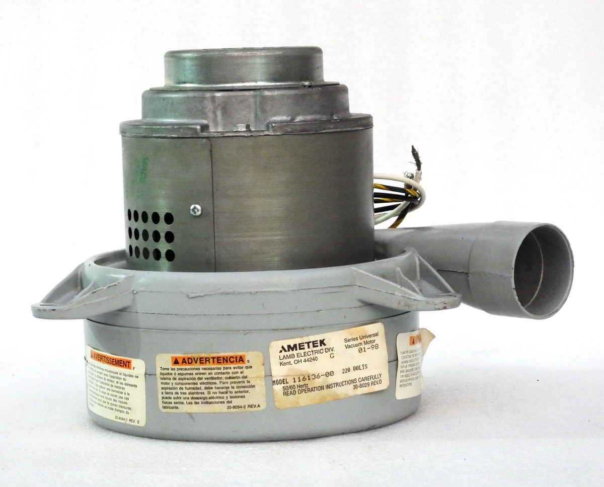 Ametek Lamb 116136-00 Vacuum Motor 240V 3-Stage Bypass Ametek Lamb 116136-00 Vacuum Motor 240V 3-Stage Bypass