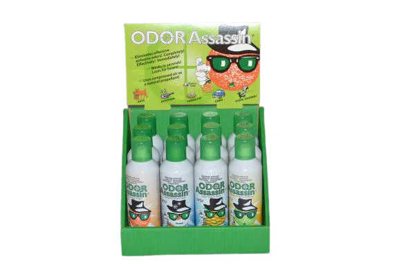 Odor Assassin 125707 12PK-8oz Cans 4 Scents Contains Orange Lemon Mountain Snow Juicy Tropical Odor Assassin 125707 12PK-8oz Cans 4 Scents Contains Orange Lemon Mountain Snow Juicy Tropical
