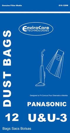 EnviroCare 816-12SW Panasonic Vacuum Bags 12 Pack Fits Panasonic Type U-3 EnviroCare 816-12SW Panasonic Vacuum Bags 12 Pack Fits Panasonic Type U-3