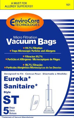 EnviroCare 161 Eureka Microfiltration Vacuum Bags 5 Pack Fits Eureka Type ST EnviroCare 161 Eureka Microfiltration Vacuum Bags 5 Pack Fits Eureka Type ST