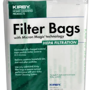Kirby 205814A Paper Bags Kirby Microallergen Plus 2PK Upright Fits Generation 3 Thru Avalir HEPA 13 Filtration