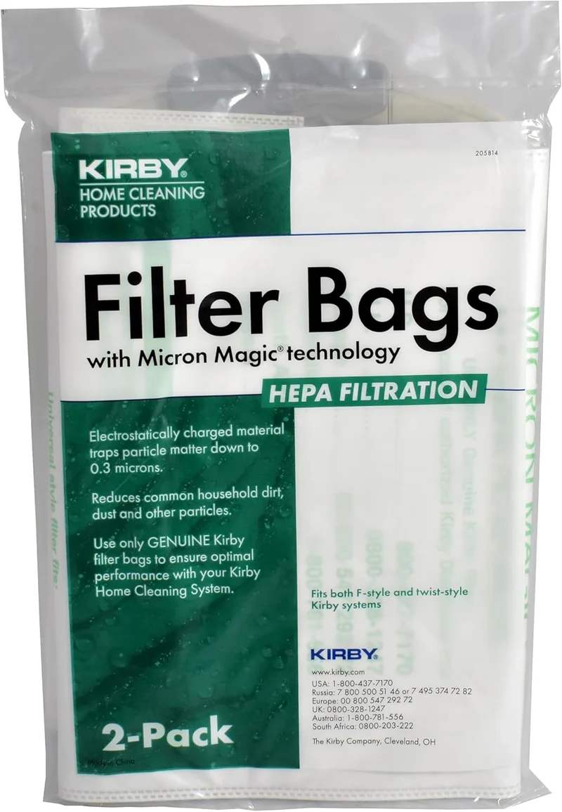 Kirby 205814A Paper Bags Kirby Microallergen Plus 2PK Upright Fits Generation 3 Thru Avalir HEPA 13 Filtration Kirby 205814A Paper Bags Kirby Microallergen Plus 2PK Upright Fits Generation 3 Thru Avalir HEPA 13 Filtration