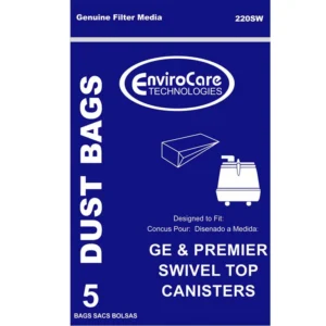 EnviroCare 220SW GE Vacuum Bags 5 Pack Fits GE Type ST