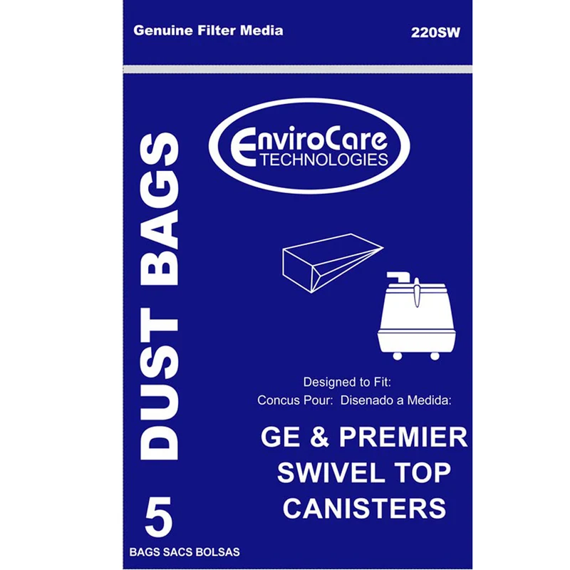 EnviroCare 220SW GE Vacuum Bags 5 Pack Fits GE Type ST EnviroCare 220SW GE Vacuum Bags 5 Pack Fits GE Type ST