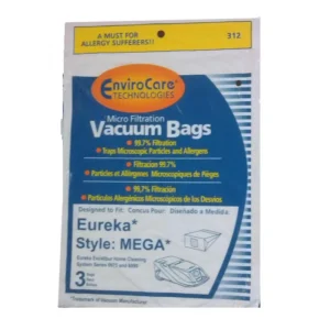 EnviroCare 312 Eureka Vacuum Bags 3 Pack Fits Eureka Type MEGA