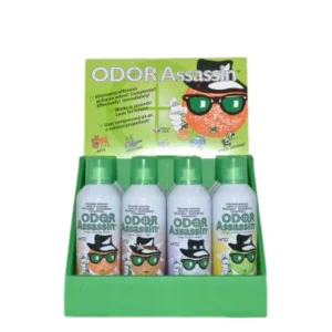 Odor Assassin 125714 12PK-8oz Cans 4 Scents Contains Orange Lemon Crisp Cotton Vanilla Bean