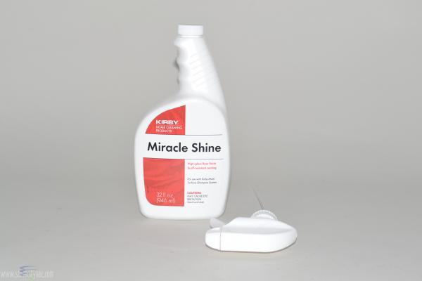 Kirby 329214G Miracle Shine Dom Kirby 32oz Bottle Fits Select upright vacuum models The Kirby 329214G Miracle Shine Dom 32oz bottle is a genuine OEM floor finishing solution designed to be used with the Kirby Multi-Surface Shampoo System and Miracle Shine rotary brush. It applies a durable high-gloss polymer finish to sealed hard floors, restoring shine and protection with each use.