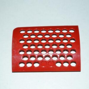 The 5711DR is an exhaust filter cover used on compatible SEBO X4 upright vacuum cleaners (red versions). It secures and protects the post-motor exhaust filter while helping maintain proper airflow and filtration performance.