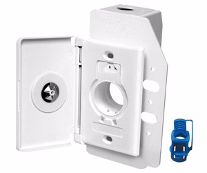 Hayden White Side Opening SuperValve 110V Receptacle 792095W