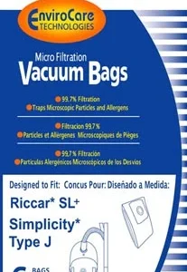 EnviroCare 810 Riccar Vacuum Bags 6 Pack Fits Riccar