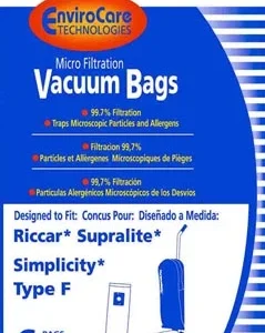 EnviroCare 812 Riccar Vacuum Bags 6 Pack Fits Riccar SupraLite