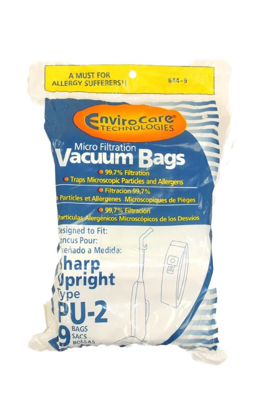 EnviroCare 844-9 Sharp Microfiltration Vacuum Bags 9 Pack Fits Sharp Type PU2 EnviroCare 844-9 Sharp Microfiltration Vacuum Bags 9 Pack Fits Sharp Type PU2