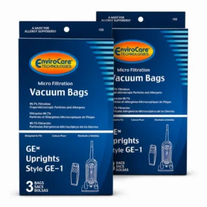 EnviroCare 155 GE Microfiltration Vacuum Bags 3 Pack Fits GE vacuum systems