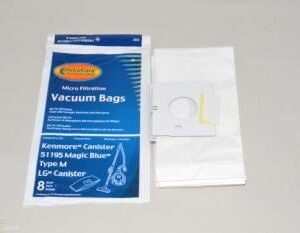 Kenmore 46-2454-05, Kenmore vacuum bags, Kenmore 51195 bags, Kenmore M bag, Envirocare vacuum bags, Magic Blue vacuum bags, Kenmore micro filter bags, Kenmore 8 pack vacuum bags, Kenmore replacement dust bags, LG vacuum compatible bags, Kenmore canister vacuum bags, vacuum bag Kenmore 51195, Kenmore HEPA style bags, Kenmore vacuum supplies, Kenmore bagged vacuum accessories