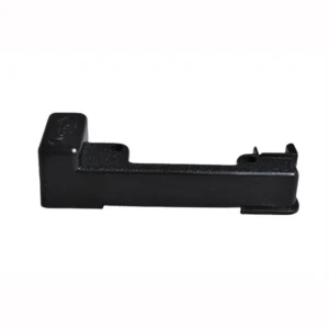 Kirby 120584S is a black lever cover used on Kirby Heritage II and Legend II vacuums to protect and finish the speed or control lever area. It is an OEM replacement part that restores the original appearance and proper fit of the control housing.