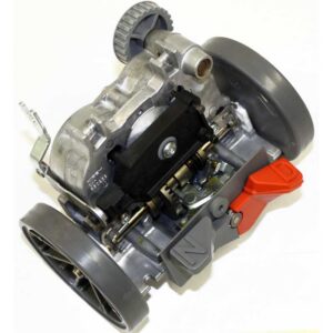 Kirby 552306S is the power drive (transmission) assembly used in Kirby Sentria upright vacuums, and it features a gray belt pulley system that requires the 554104S transmission belt for proper operation.