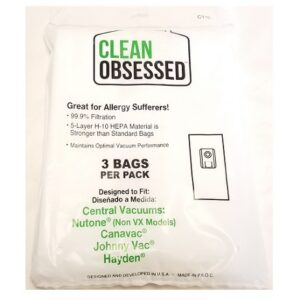 Clean Obsessed C115, universal vacuum bags, HEPA vacuum bags C115, multi brand vacuum bags, universal fit vacuum bags, Clean Obsessed vacuum bags 3 pack, replacement vacuum bags universal, HEPA filtration vacuum bags, vacuum cleaner dust bags universal, Clean Obsessed vacuum parts, allergen vacuum bags, multi fit vacuum bags, replacement dust bags most brands, universal HEPA vacuum bag replacement, vacuum accessories universal fit