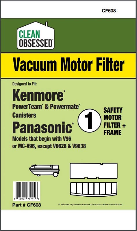 Clean Obsessed CF608 Vacuum Filter Fits Kenmore Canister Ladder Motor Filter w/Frame 1 Pack Clean Obsessed CF608, Kenmore canister motor filter, ladder motor filter Kenmore, vacuum filter CF608, Kenmore vacuum filter with frame, Kenmore canister vacuum parts, motor protection filter Kenmore, Clean Obsessed vacuum filter, Kenmore replacement motor filter, vacuum cleaner motor filter Kenmore, Kenmore air filter frame, Kenmore filtration parts, CF608 filter 1 pack, Kenmore vacuum accessories, canister vacuum motor filter replacement
