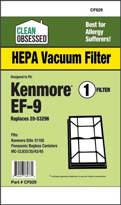Clean Obsessed CF629 Vacuum Filter Fits Kenmore EF-9 HEPA Filter 1 Pack Clean Obsessed CF629, Kenmore EF-9 filter, HEPA vacuum filter CF629, Kenmore vacuum filter replacement, Clean Obsessed HEPA filter, Kenmore upright vacuum filter, Kenmore canister filter EF-9, vacuum cleaner HEPA filter Kenmore, CF629 filter 1 pack, Kenmore air filter replacement, Clean Obsessed vacuum parts, Kenmore dust filter HEPA, vacuum filter replacement Kenmore EF-9, Kenmore filtration cartridge, Clean Obsessed filter accessories