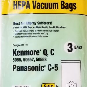 Clean Obsessed CH401, Kenmore Type Q vacuum bags, Kenmore Type C vacuum bags, Panasonic C-5 vacuum bags, HEPA vacuum bags CH401, Kenmore 5055 vacuum bags, Kenmore 50557 vacuum bags, Kenmore 50558 vacuum bags, Clean Obsessed vacuum bags 3 pack, Type Q HEPA canister bags, Kenmore canister replacement bags CH401, Panasonic Type C-5 HEPA bags, allergen filtration vacuum bags CH401