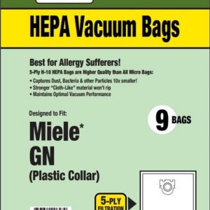 Clean Obsessed CH612, Miele GN vacuum bags, HEPA vacuum bags CH612 GN, Miele Classic C1 GN bags, Miele Complete C3 GN bags, cardboard collar vacuum bags GN, Clean Obsessed vacuum bags 9 pack, Miele canister HEPA bags GN replacement, Type GN micro filtration bags, Clean Obsessed Miele compatible bags CH612, allergen filtration vacuum bags GN system