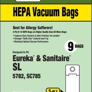 Clean Obsessed CH753, Eureka Type ST vacuum bags, Sanitaire Type ST bags, HEPA vacuum bags CH753, Eureka ST upright bags 3 pack, Sanitaire commercial vacuum bags ST, Clean Obsessed vacuum parts, replacement vacuum bags Type ST HEPA, ST micro filtration vacuum bags, Eureka Sanitaire HEPA bags CH753, upright vacuum bags ST system
