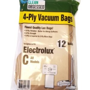 Clean Obsessed CLC12, Lux canister vacuum bags, HEPA vacuum bags CLC12, Clean Obsessed vacuum bags 12 pack, Lux vacuum replacement bags, canister vacuum paper bags Lux, Clean Obsessed dust bags, vacuum cleaner bags Lux canister, HEPA style vacuum bags Lux, Clean Obsessed vacuum parts, replacement dust bags Lux vacuum, commercial vacuum bags Lux compatible, vacuum bag 12 pack CLC12, Lux filter bags, Clean Obsessed bagged vacuum accessories