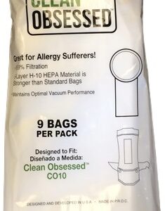 Clean Obsessed CO10BG, CO10 vacuum bags HEPA, CO1024 vacuum bags Clean Obsessed, CO10 backpack vacuum bags 9 pack, HEPA vacuum bags CO10BG, Clean Obsessed commercial CO series bags, CO10 canister replacement bags, CO1024 HEPA filtration bags, Clean Obsessed CO10BG vacuum bags commercial