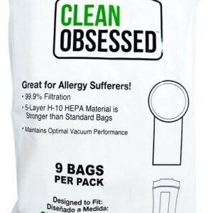 Clean Obsessed CO6BG, CO6 vacuum bags HEPA, CO624 vacuum bags Clean Obsessed, CO6 backpack vacuum bags 9 pack, HEPA vacuum bags CO6BG, Clean Obsessed commercial backpack vacuum bags, CO6 canister replacement bags, CO624 HEPA filtration bags, Clean Obsessed CO series CO6BG bags