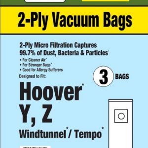 Clean Obsessed CP313, Hoover Type Y vacuum bags, Hoover Y bags, HEPA vacuum bags CP313, Hoover micro paper bags, Clean Obsessed vacuum bags 3 pack, Hoover vacuum bag replacement, upright vacuum bags Hoover Type Y, vacuum cleaner bags Hoover Y, Clean Obsessed vacuum parts, Hoover dust bags replacement, micro filtration vacuum bags, CP313 replacement bags, Hoover HEPA style bags, vacuum accessories Hoover Type Y