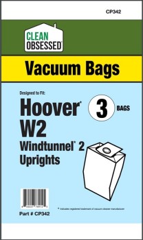 Clean Obsessed CP342 HEPA Vacuum Bags Fits HOOVER TYPE W2 MICRO PAPER BAGS, 3/PK 3 Pack Clean Obsessed CP342, Hoover Type W2 vacuum bags, Hoover W2 bags, HEPA vacuum bags CP342, Hoover micro paper bags, Clean Obsessed vacuum bags 3 pack, Hoover vacuum bag replacement, upright vacuum bags Hoover W2, vacuum cleaner bags Hoover Type W2, Clean Obsessed vacuum parts, Hoover dust bags replacement, micro filtration vacuum bags, CP342 replacement bags, Hoover HEPA style bags, vacuum accessories Hoover W2