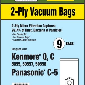 Clean Obsessed CP419, Kenmore Type C bags, Kenmore 5055 vacuum bags, Kenmore 50558 vacuum bags, HEPA vacuum bags CP419, Kenmore micro paper bags, Kenmore canister vacuum bags, Clean Obsessed vacuum bags 9 pack, replacement dust bags Kenmore Type C, vacuum cleaner bags Kenmore 5055, Kenmore Q/C vacuum bags, Clean Obsessed vacuum parts, micro filtration vacuum bags Kenmore, CP419 replacement bags, Kenmore HEPA style bags