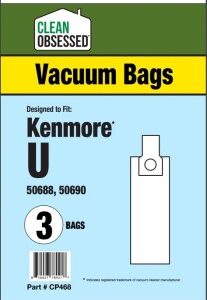 Clean Obsessed CP468, Kenmore 50688 vacuum bags, Kenmore 50690 vacuum bags, Kenmore Type U bags, HEPA vacuum bags CP468, Kenmore micro paper bags, Kenmore upright vacuum bags, Clean Obsessed vacuum bags 3 pack, replacement dust bags Kenmore Type U, vacuum cleaner bags Kenmore 50688, Kenmore vacuum bag replacement, micro filtration vacuum bags, CP468 replacement bags, Kenmore HEPA style bags, vacuum accessories Kenmore Type U