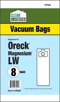 Clean Obsessed CP550 HEPA Vacuum Bags Fits ORECK TYPE LW MAGNESIUM MICRO PAPER, 8/PK 8 Pack Clean Obsessed CP550, Oreck Type LW vacuum bags, Oreck Magnesium vacuum bags, HEPA vacuum bags CP550, Oreck upright vacuum bags, Clean Obsessed vacuum bags 8 pack, Oreck replacement dust bags, micro paper vacuum bags LW, vacuum cleaner bags Oreck Magnesium, Clean Obsessed vacuum parts, Oreck vacuum bag replacement, upright vacuum HEPA bags, CP550 replacement bags, Oreck LW filter bags, vacuum accessories Oreck Type LW