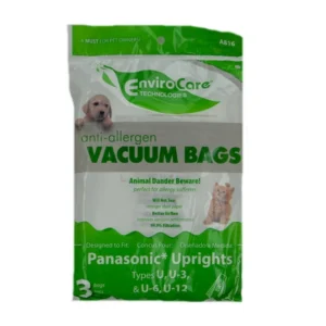 EnviroCare A816 Panasonic Allergen Vacuum Bags 3 Pack Fits Panasonic Type U3