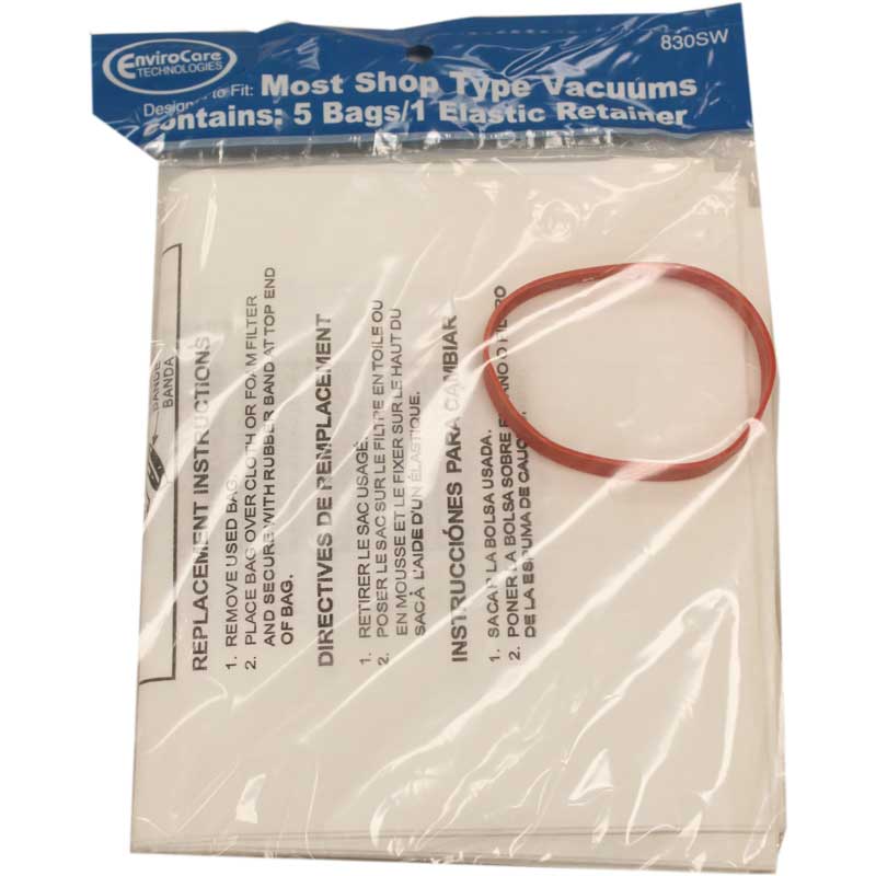 EnviroCare 830SW Shop-Vac Vacuum Bags 5 Pack Fits Shop-Vac vacuum systems EnviroCare 830SW Shop-Vac Vacuum Bags 5 Pack Fits Shop-Vac vacuum systems