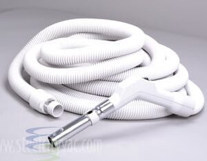 Plastiflex 06-1121-06 30 Ft Low Voltage Central Vacuum Hose with Button 1-3/8 Inch Gray
