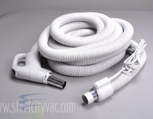 Plastiflex 06-1133-21 30 Ft Central Vacuum Electric Hose Dual Switch Pigtail Gas Grip